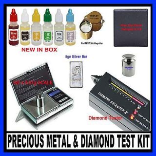 Electronic Scale Gold Silver Weigh Acid Test Kit Detect Diamond 