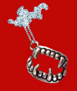 New~VAMPIRE FANG TEETH NECKLACE~True Gothic Blood Banger Diaries 