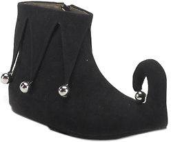 Childs Black Curly Toe Jester Costume Shoes Sm 11 12