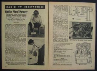 Tube powered METAL DETECTOR 1954 HowTo build PLANS