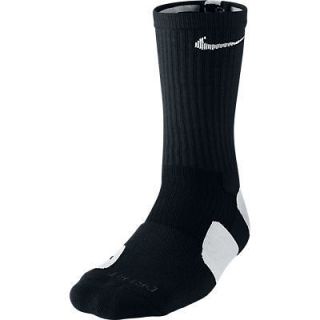 Nike Dri Fit CREW ELITE Basketball Socks Black/White SX3692 007 Sz 6 8 