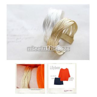   Fashion Simple Stylish Alloy Twist Weaving Bangle Bracelet HOT N98B