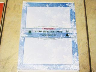 24 CHRISTMAS 2 UP INVITATIONS CARDS WITH ENVELOPES FOR PRINTER COPIER