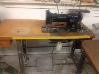 Vintage Singer 111W155 Industrial Commercial Sewing Machine with Table