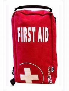 EMPTY FIRST AID KIT BAG WITH COMPARTMENTS   MEDIUM   RED