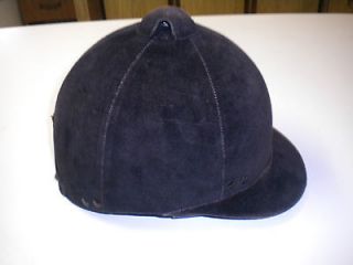 Vintage Black Velvet Jockey Cap / Riding Helmet