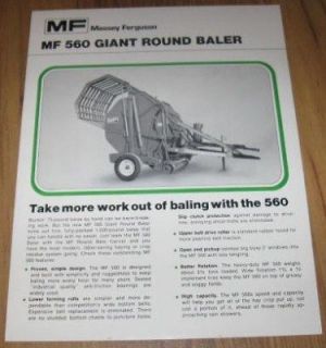 Massey Ferguso​n MF560 Giant Round Baler Sales Brochure