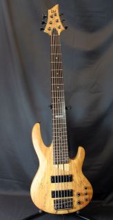   ESP LTD B206SMNS 6 String Spalted Maple Top Natural Satin Bass Guitar