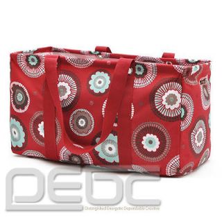 Thirty One Red Flowers Large Utility Tote 