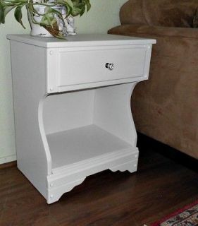 White Cottage Chic Single Drawer Nighstand, End Table