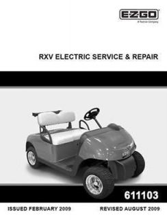 EZ Go golf cart part Rxv service and repair manual electric 2009 up