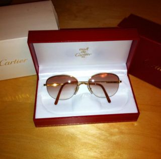   AUTHENTIC* Cartier Glasses Sunglass Vintage *TWO TONE GOLD AND SILVER