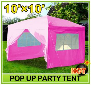   Set Pop Up Outdoor Party Wedding Tent Canopy Gazebo Pink W/Carry Bag