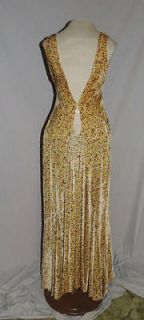 Fab 1930s Silk Velvet Splatter Print Dress w LOW Back SM