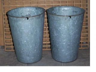 Vintage OLD GALVANIZED Maple Syrup Sap Buckets LARGE NICE