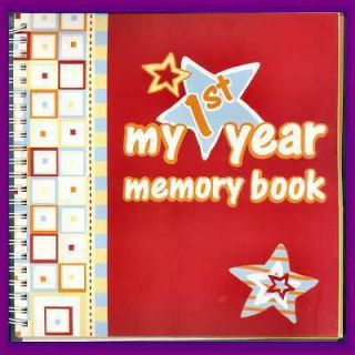   BABYS FIRST YEAR Premade Memory Keepsake Kit 8x8 Scrapbook Album Gift