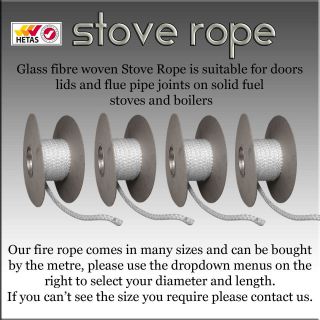 STOVE & FIRE ROPE heat resistant For Wood Burning Stove doors and flue 