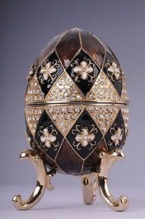 Faberge Easter Egg music box by Keren Kopal Swarovski Crystal Jewelry 