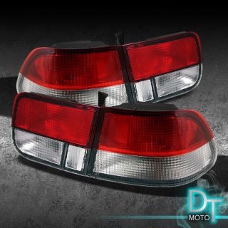   SEDAN RED/ CLEAR TAIL LIGHTS BRAKE LAMPS 2DR 4DR (Fits: Honda Civic