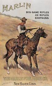 Marlin Fire Arms Co. Rifles Shotguns .22 Cal. Vintage Advertising Tin 