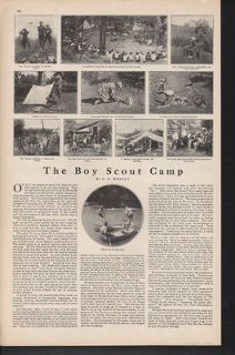 1912 BOY SCOUT CAMP BSA MAP FISH BOAT LEADERSHIP COUNCIL FIRE SPORT AD
