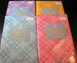 FLANNEL BACKED VINYLSPRING FLING PLAID TABLECLOTHS  ASSORTED SIZES 