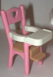 FISHER PRICE LOVING FAMILY??   PINK BABY HIGH CHAIR FOR DOLLHOUSE