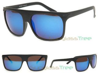 FLAT TOP II Sunglasses MATTE BLACK w/ BLUE ICE LENS super retro future 