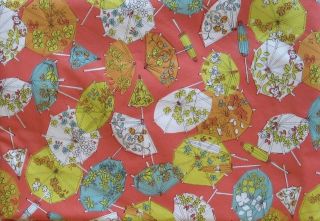 PARASOLS Umbrellas Vinyl Flannel Back Tablecloth by Cynthia Rowley New 