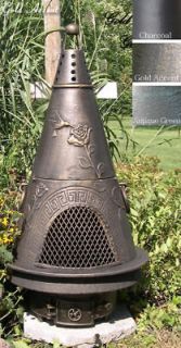 Garden Chiminea Outdoor Fireplace, 3 Finishes