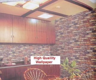 Red Brick Wall Wallpaper / Embossed Textured Bricks With Free tracking 