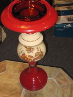 VINTAGE FLOOR ASH STAND WITH AMBER ASH TRAY USED