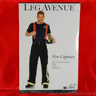 Mens 3 PC. FIRE CAPTAIN Fireman Fighter Outfit Leg Avenue 83684 Adult 