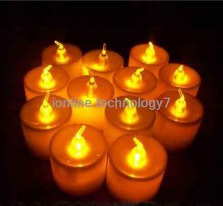 24FLICKER LIGHT FLAMELESS LED TEALIGHT TEA Orange CANDLES,art deco 