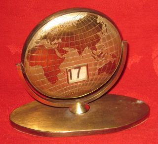 Vintage Perpetual Flip Desk Globe Metal Calendar