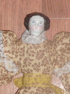 Vintage Antique 10 China Doll shoulder head ~ Flat top style hair 