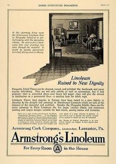   Armstrong Cork Company Linoleum Floors Decor   ORIGINAL ADVERTISING