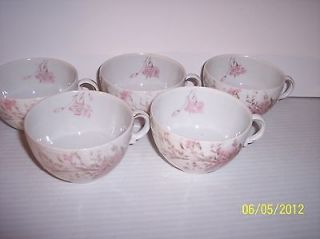CUPS FROM CARLSBAD CHINA AUSTRIA  WHITE CUP PINK FLOWER DESIGN