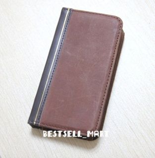   Retro Luxury Book Style Leather Wallet Cover Case For Iphone 5 5G US
