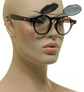   Brown Tortoise 1950s Mens or Womens Flip Up Steampunk Sunglasses