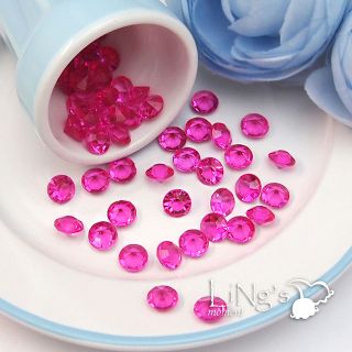4000 pieces 1 Carat 6.5mm Fuchsia Diamond Confetti Wedding Party 