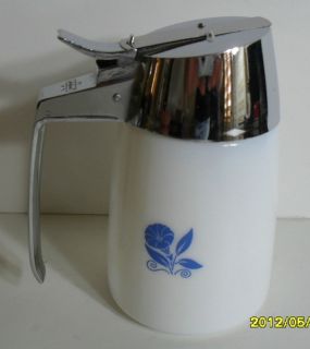 Vintage Syrup Dispenser White Milk Glass Drip Cut Top Dispensers, Inc.