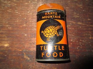   Turtle Food Tin Can With Lid 1/4oz Hartz Mountain Products Antique
