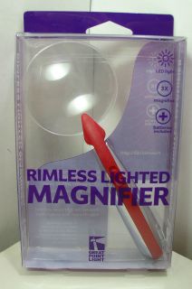 Great Point Light 3X Rimless Lighted Magnifier with LED Light *Red 