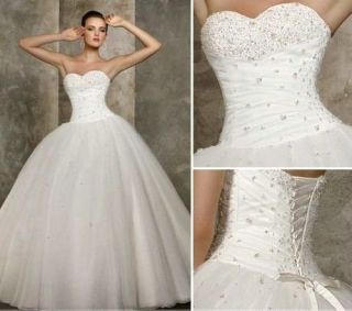 Stock White Bridal Gown Prom Ball Deb Evening Wedding Dress 