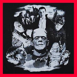   Universal Monsters Dracula Bride of Frankenstein Mens Black T Shirt S