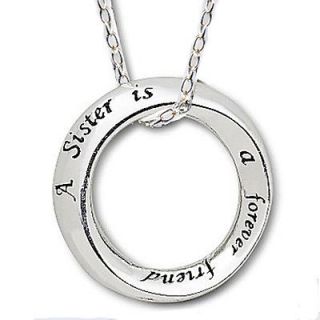 Best Gift for Sister Forever Friend Open Circle Charm Sterling Silver 