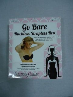 New in Box Fashion Forms GO BARE BACKLESS STRAPLESS BRA Nude Cup Sz DD 