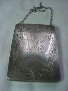 ANTIQUE STERLING SILVER COIN HOLDER / CARD CASE