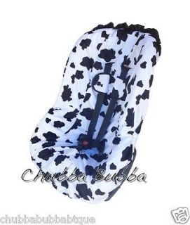   Black Satin Ruffled Minky Baby Car Seat Cover Universal Fit Most